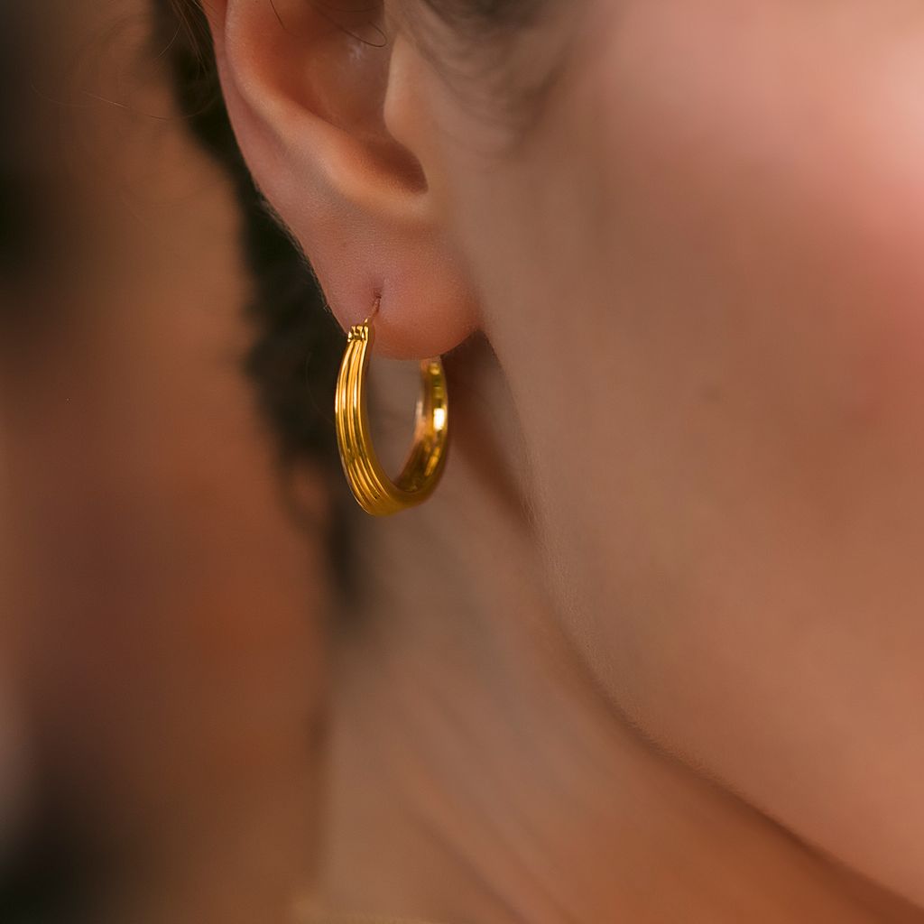 Graceful Folds Gold Earrings