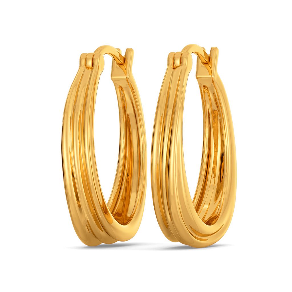 Graceful Folds Gold Earrings