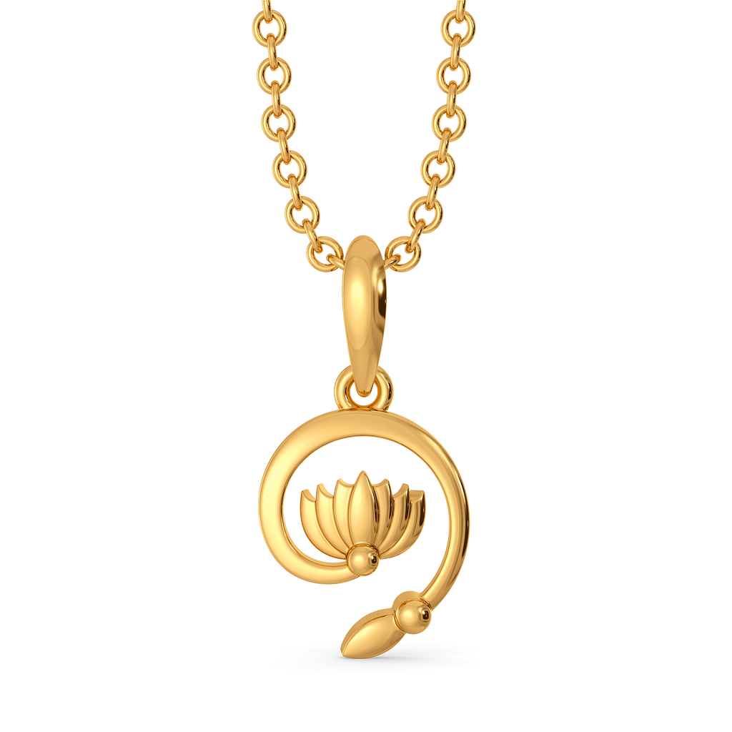 Lotus Paisley Gold Pendants