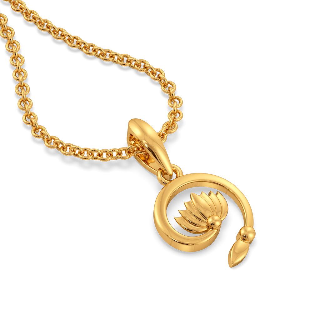 Lotus Paisley Gold Pendants