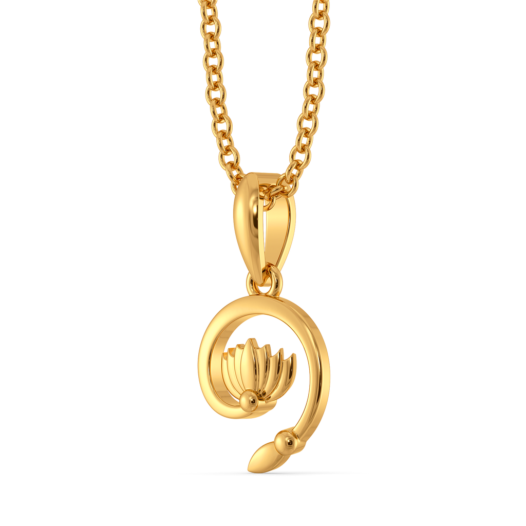 Lotus Paisley Gold Pendants