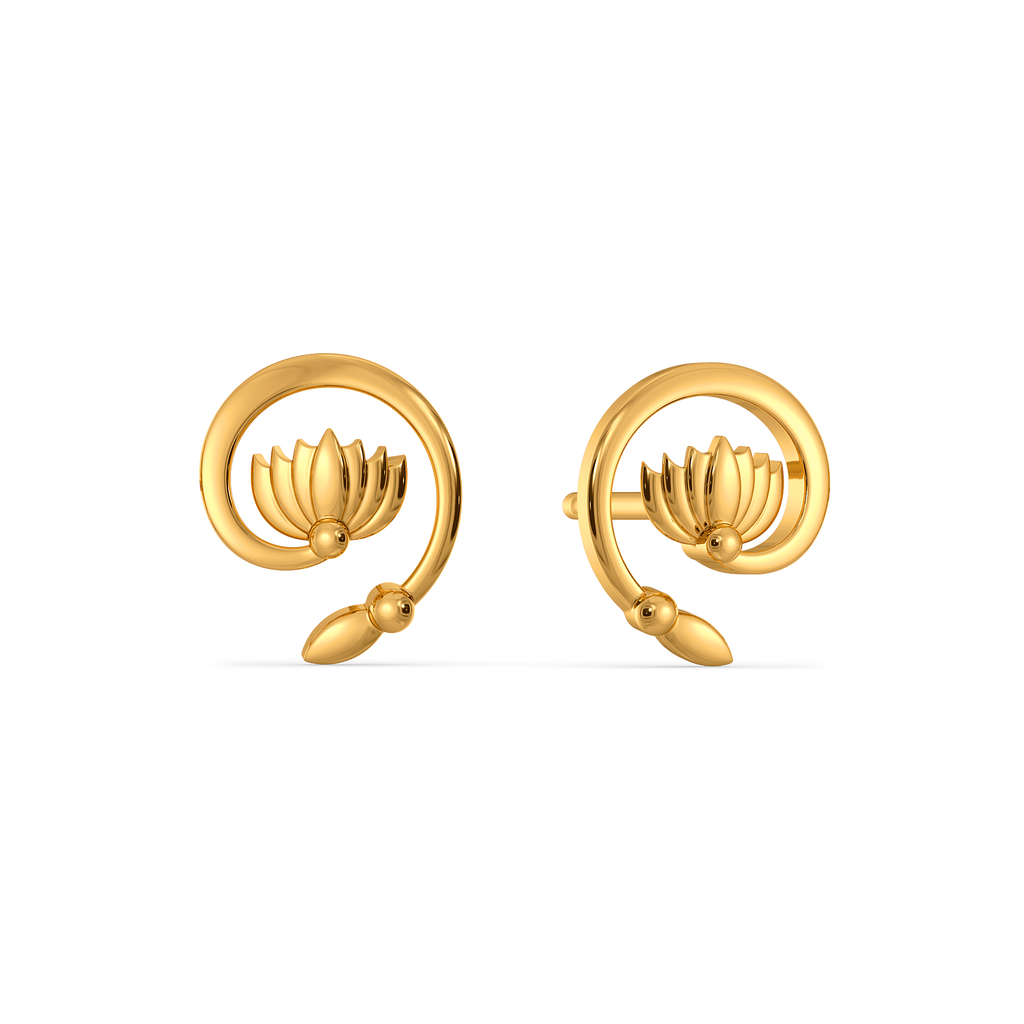 Lotus Paisley Gold Earrings