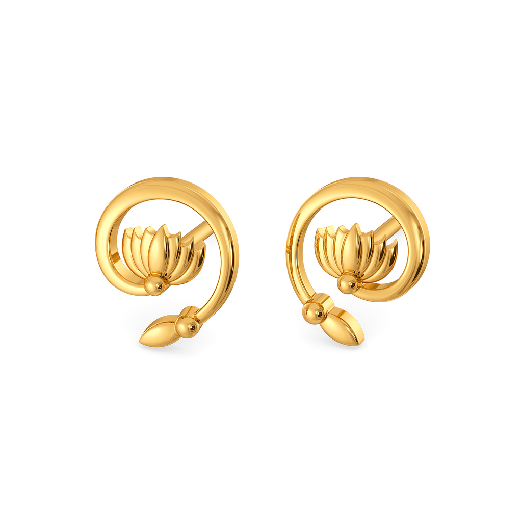 Lotus Paisley Gold Earrings
