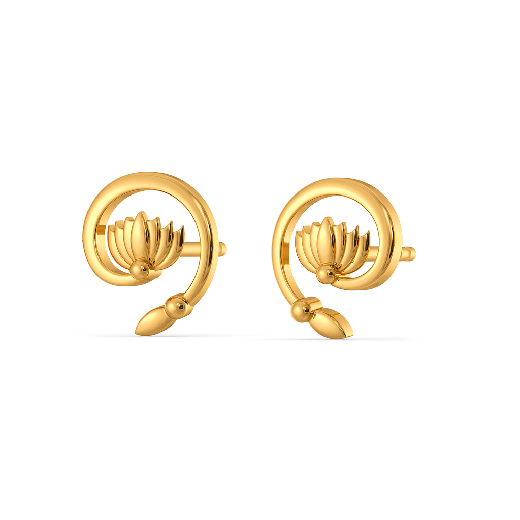 Lotus Paisley Gold Earrings