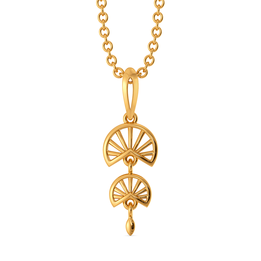 Sunwheel Leaf Dance Gold Pendants