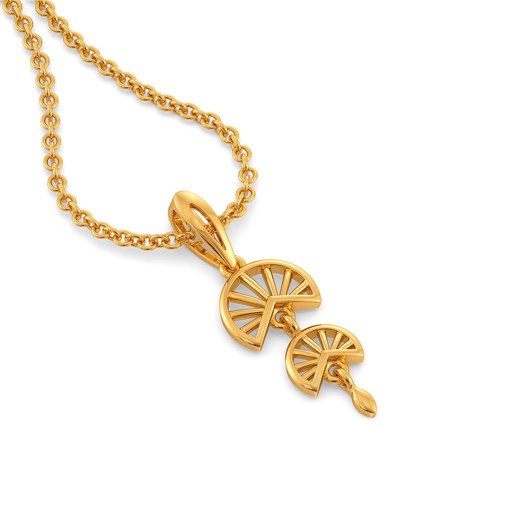 Sunwheel Leaf Dance Gold Pendants
