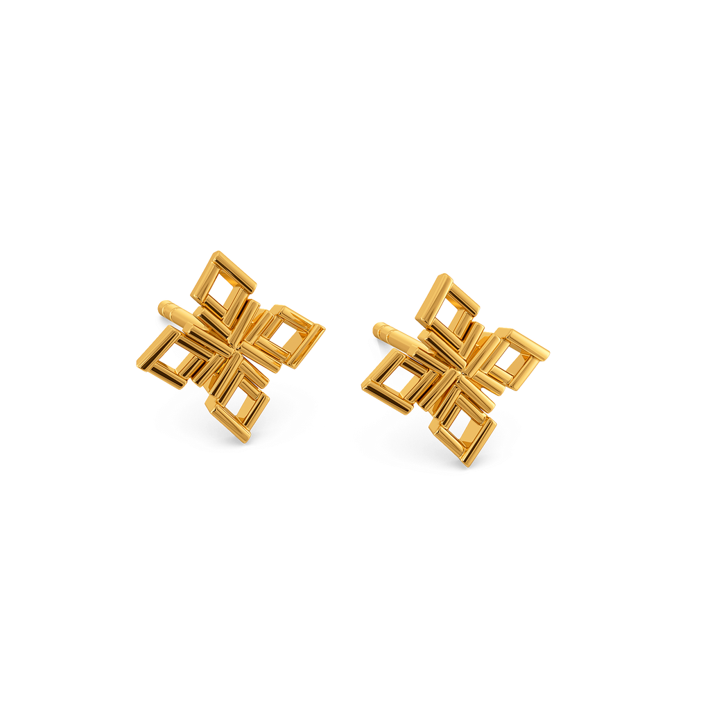 Rhombus Radiance Gold Earrings