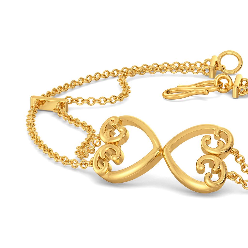 Scroll of Hearts Gold Bracelets
