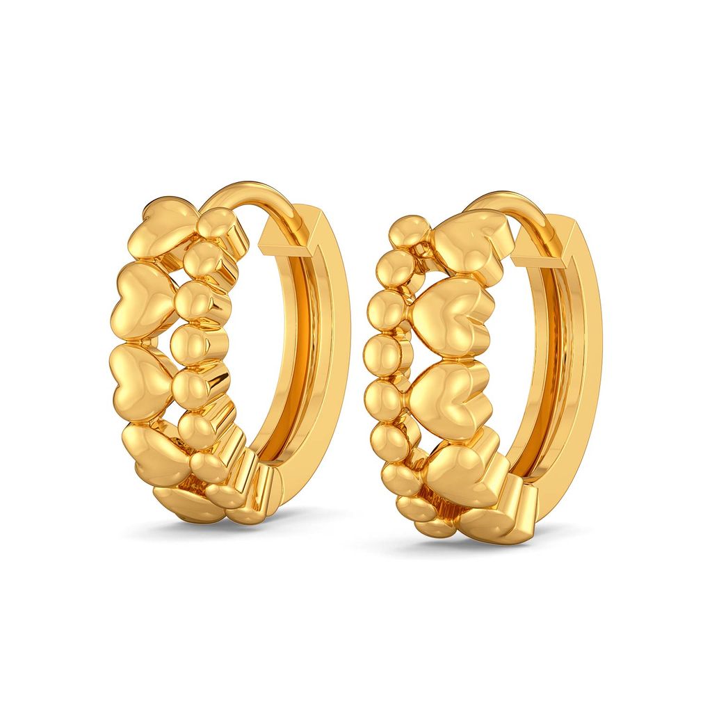 Disco Hearts Gold Earrings