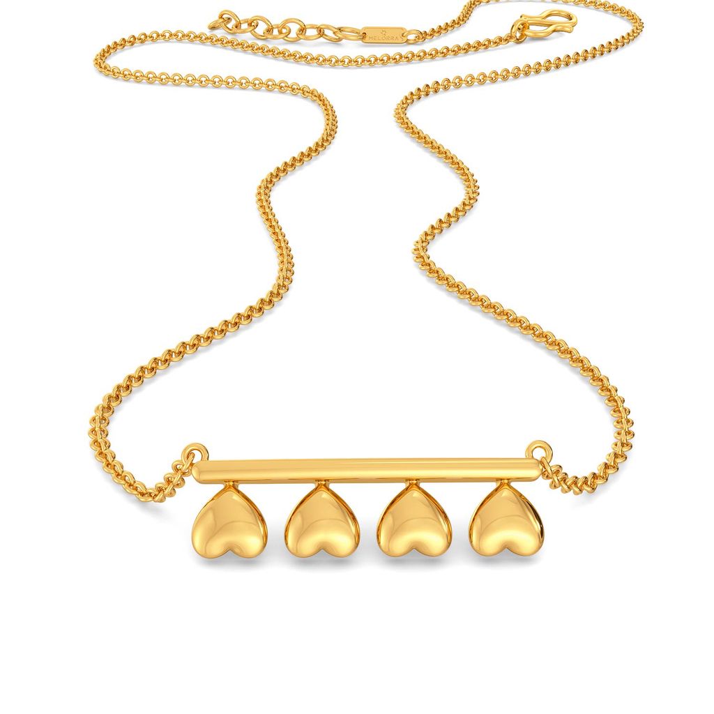 Disco Hearts Gold Necklaces