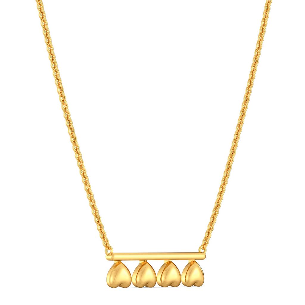 Disco Hearts Gold Necklaces