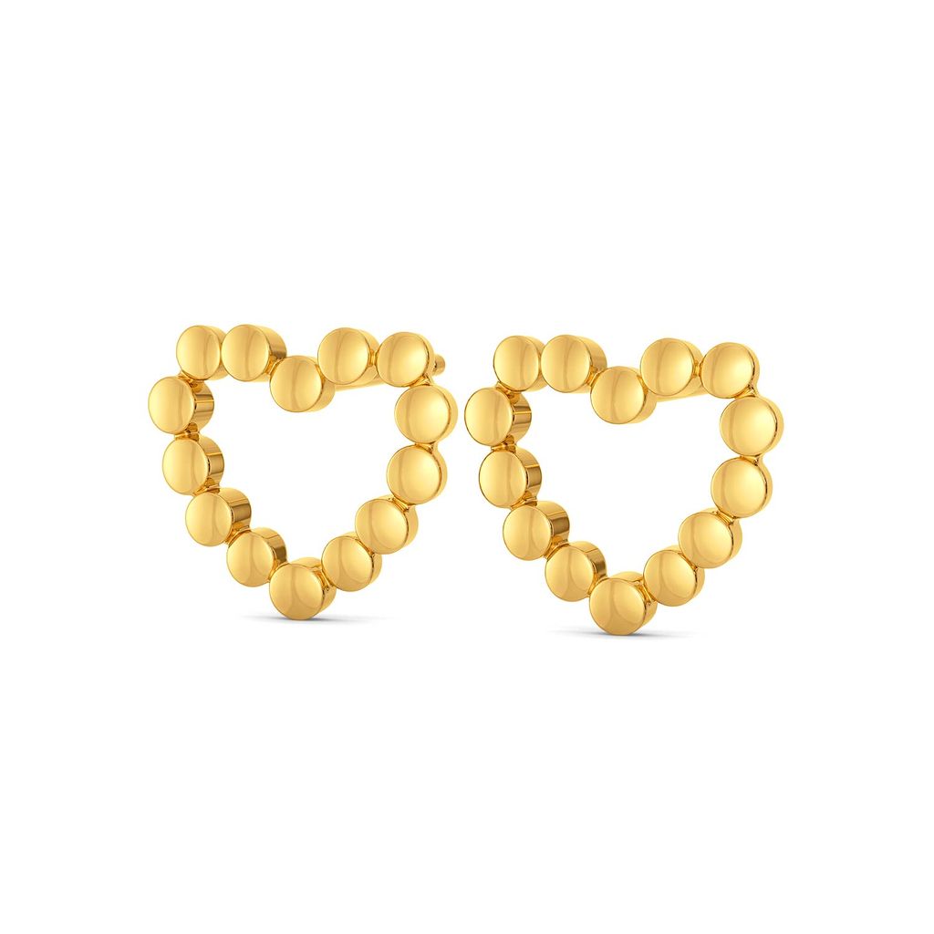 Dancing Hearts Gold Earrings