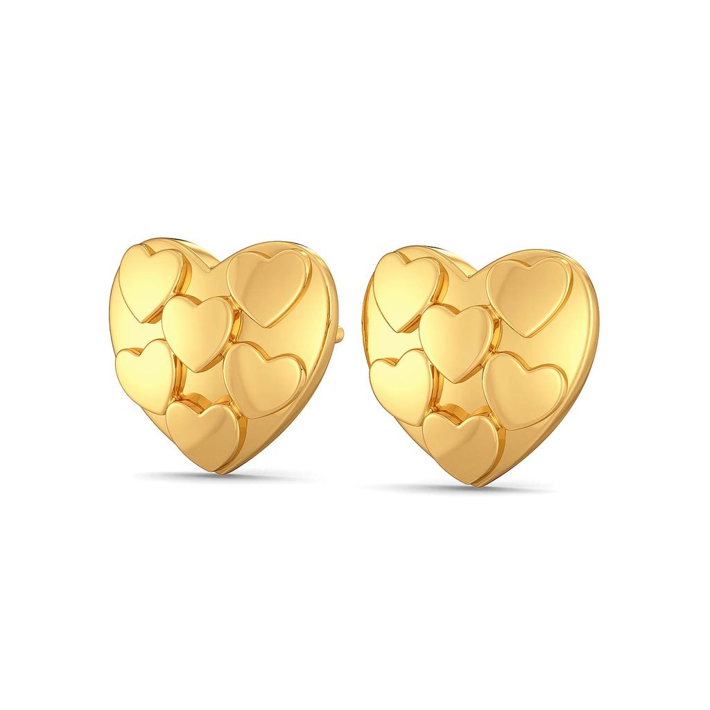 Club of Hearts Gold Earrings