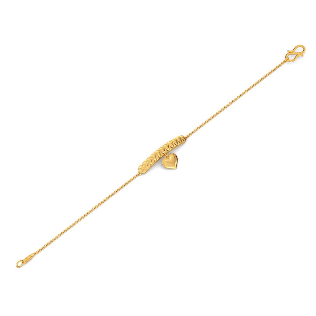Heart Stripe Gold Bracelets