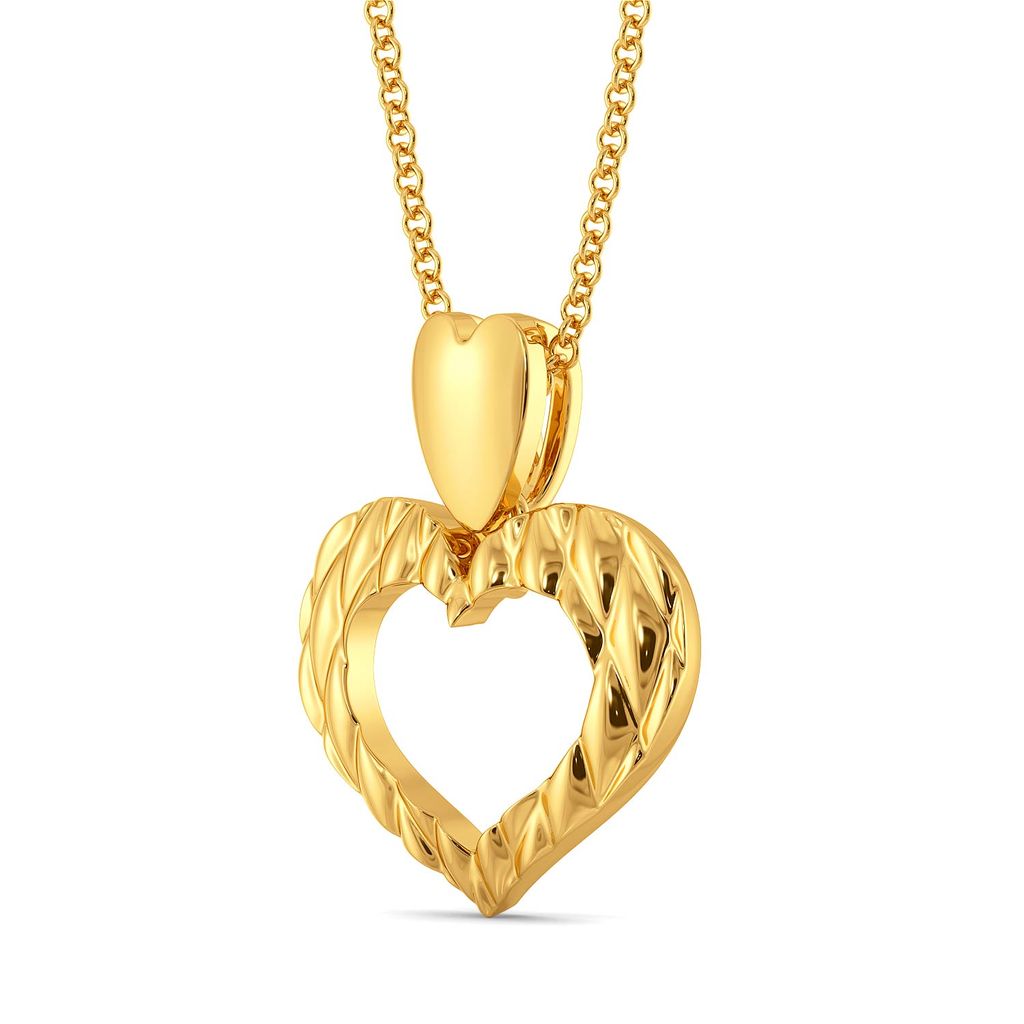 Heart Stripe Gold Pendants