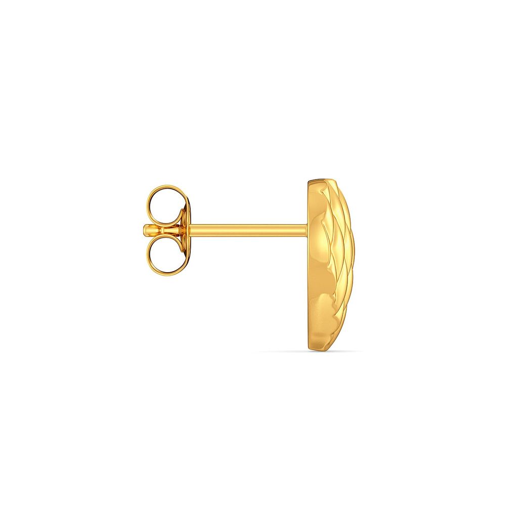 Heart Stripe Gold Earrings