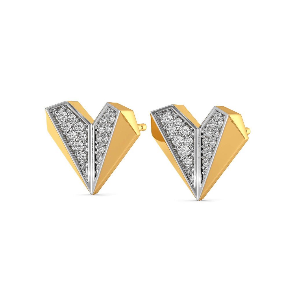 Heart Mache Diamond Earrings