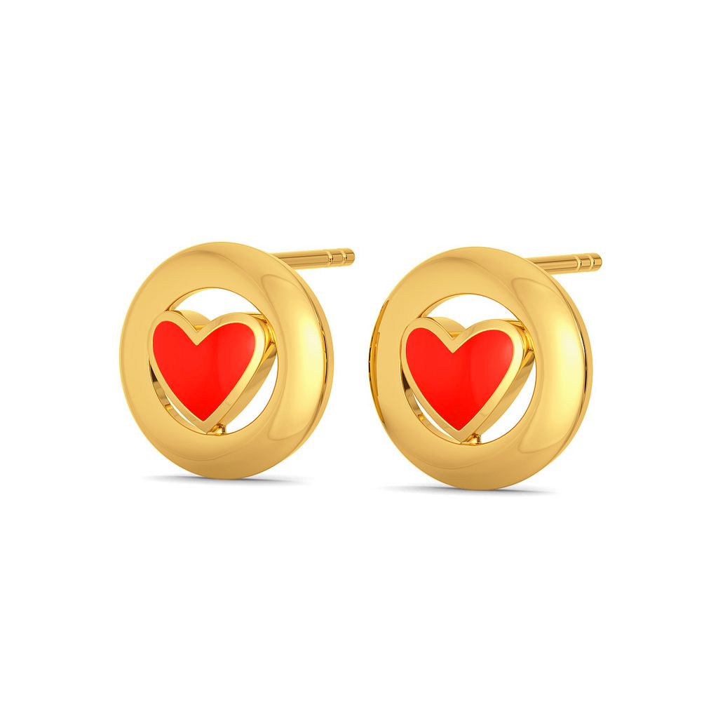 Circle of Hearts Gold Earrings