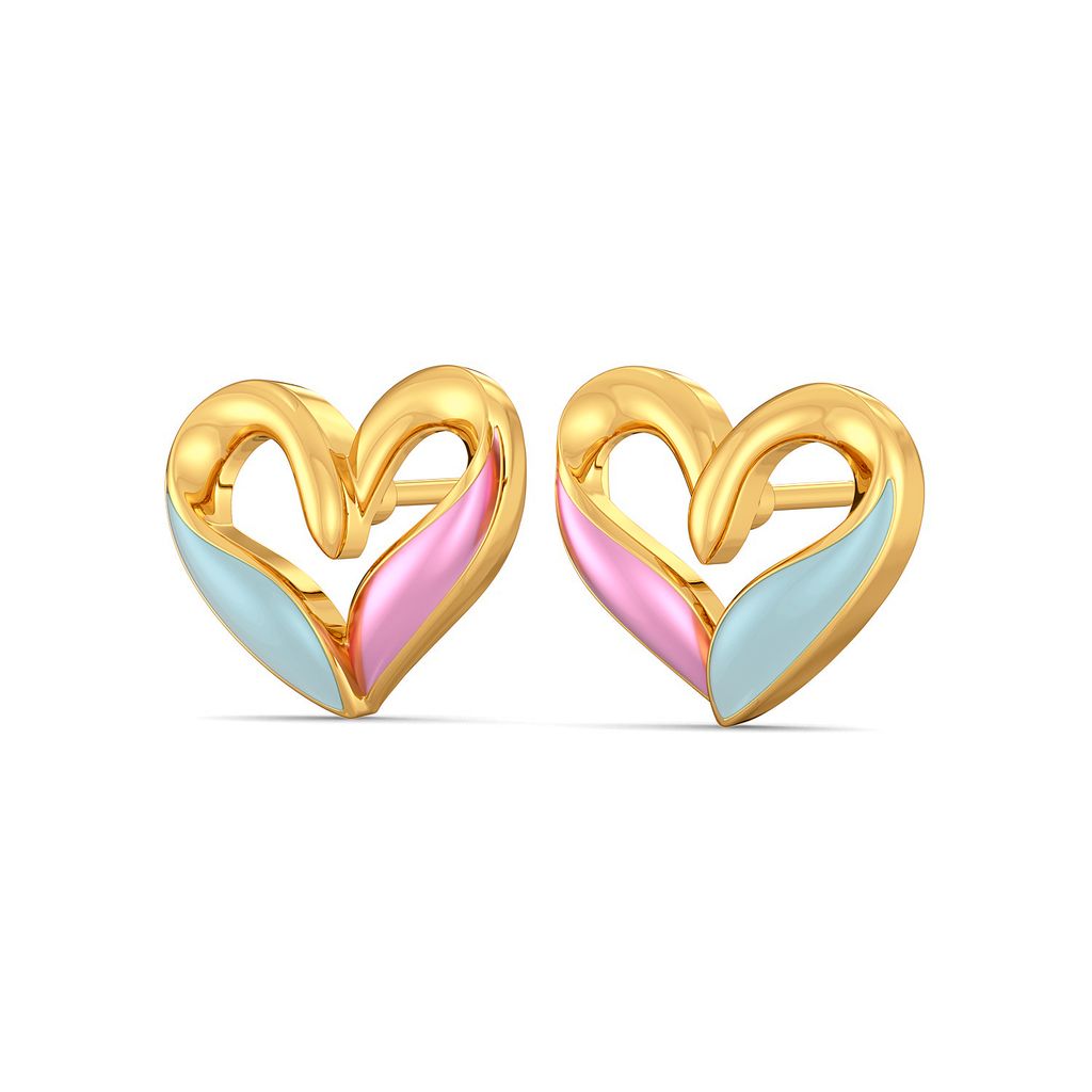 Blue Blush Gold Earrings
