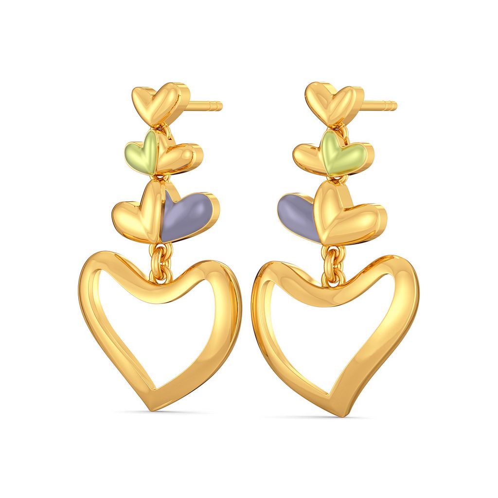 From the Heart Gold Earrings