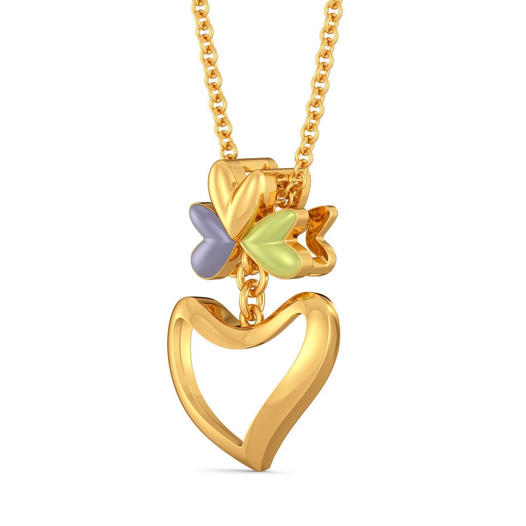 Bouquet of Hearts Gold Pendants