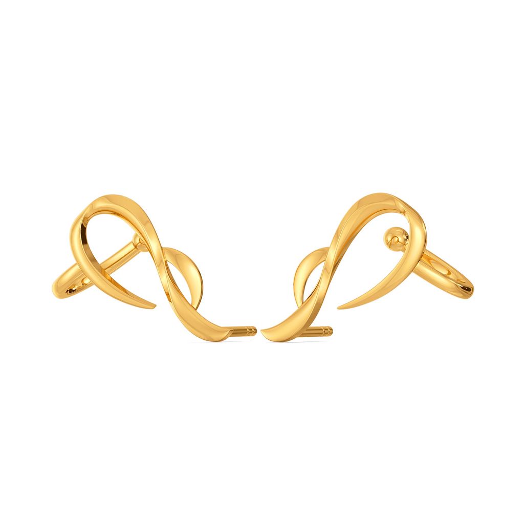 The Hat Trick Gold Earrings