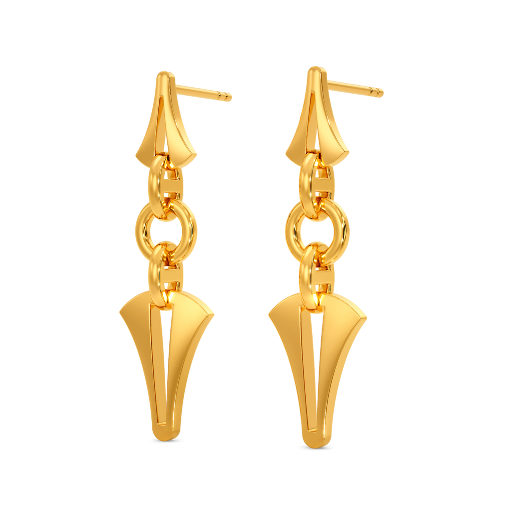 Trio Linked Gold Earrings