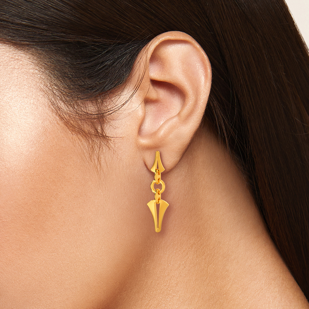 Trio Linked Gold Earrings