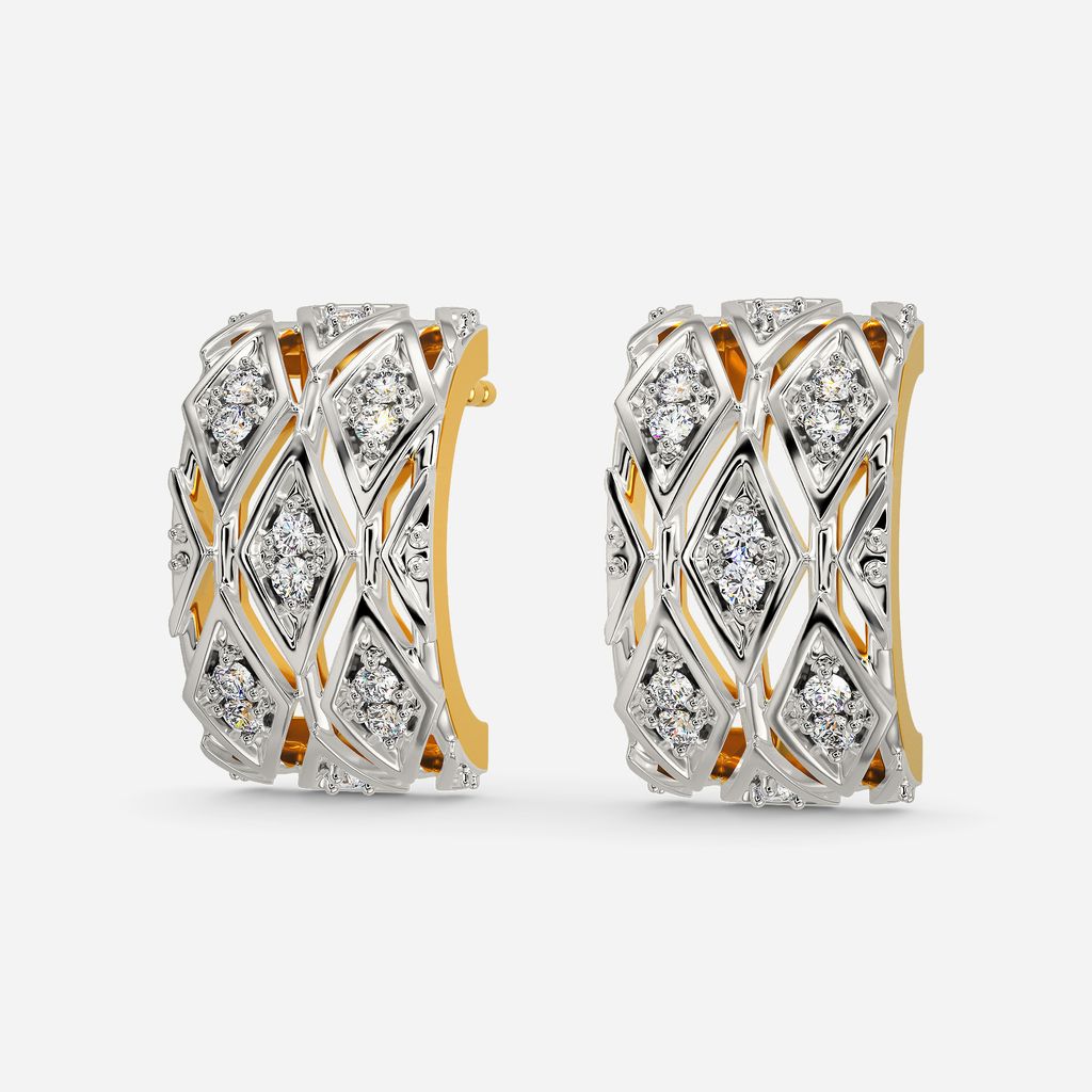Cozy Pattern Diamond Earrings