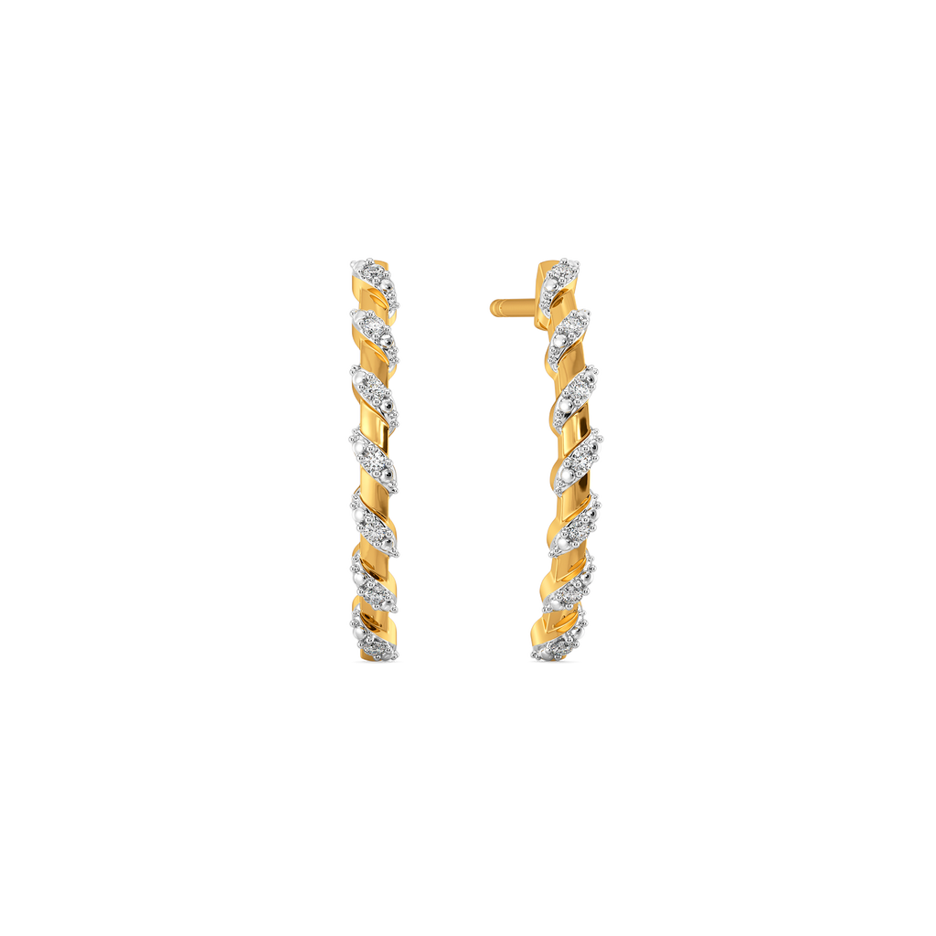 Spiral Shine Diamond Earrings