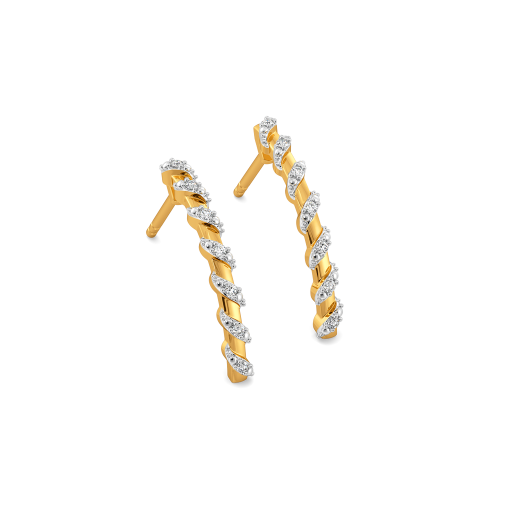 Spiral Shine Diamond Earrings
