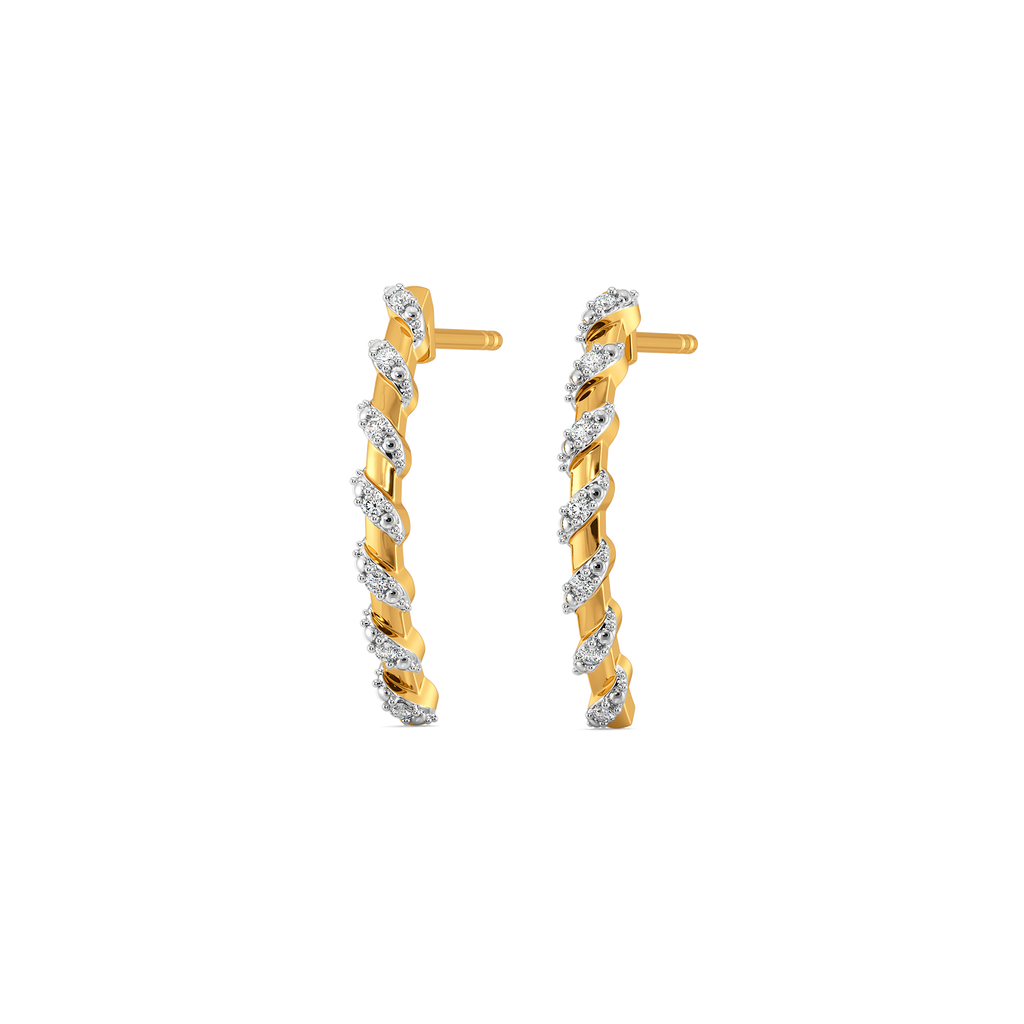 Spiral Shine Diamond Earrings