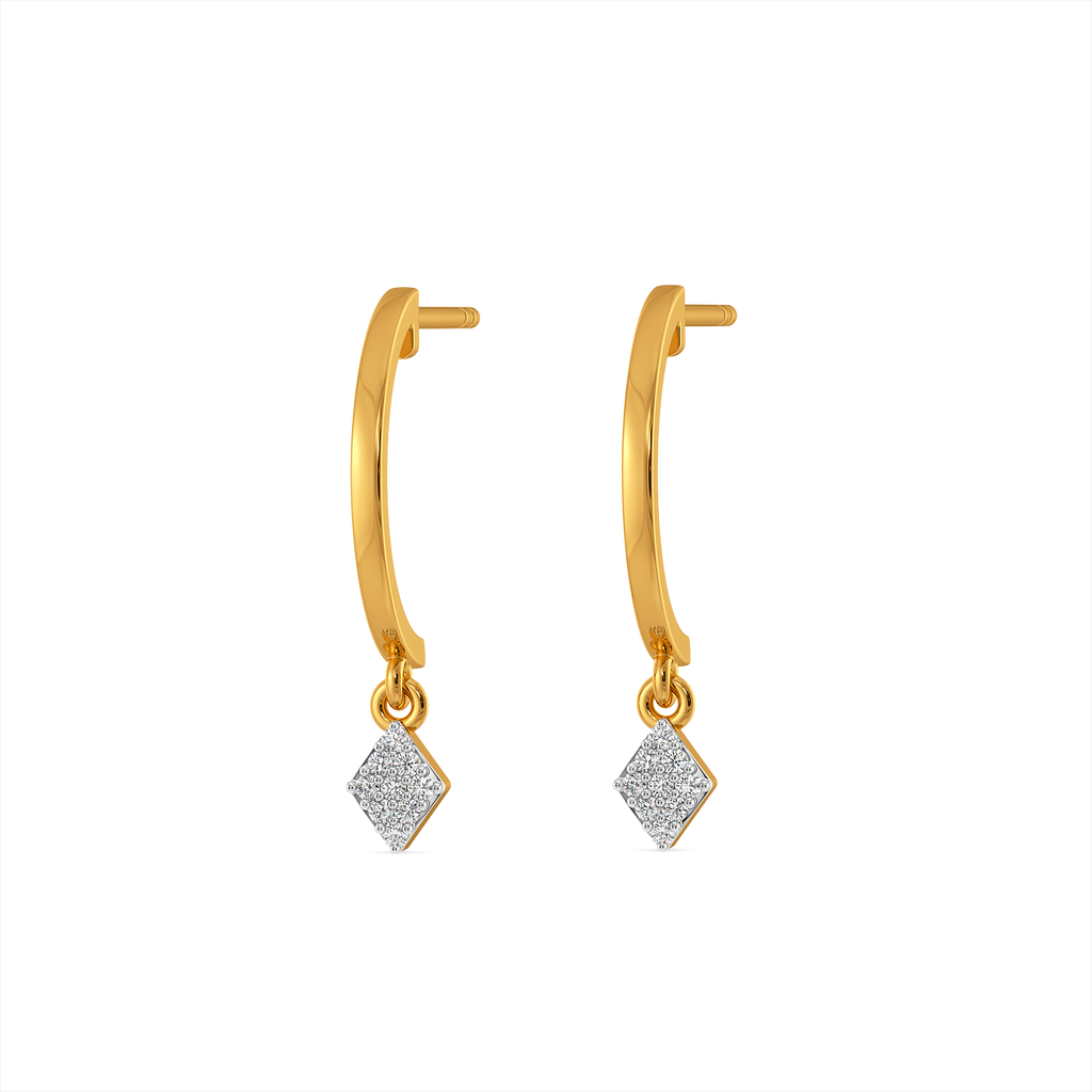 Rhomb Sparkle  Diamond Earrings