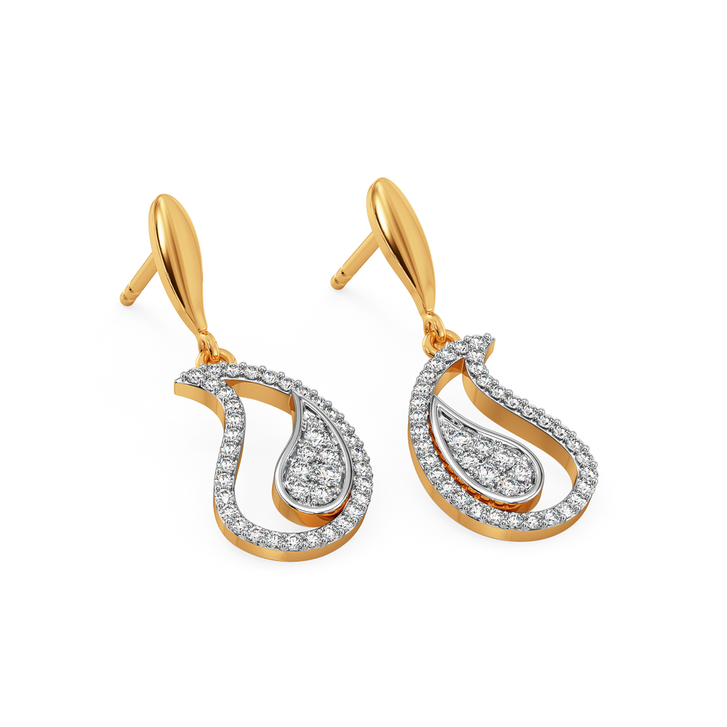 Swirling in Paisleys Diamond Earrings