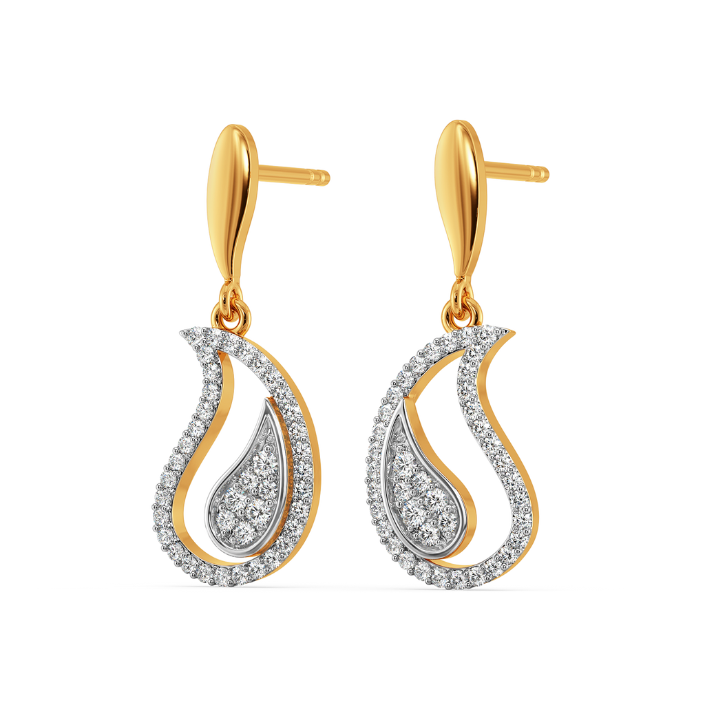 Swirling in Paisleys Diamond Earrings