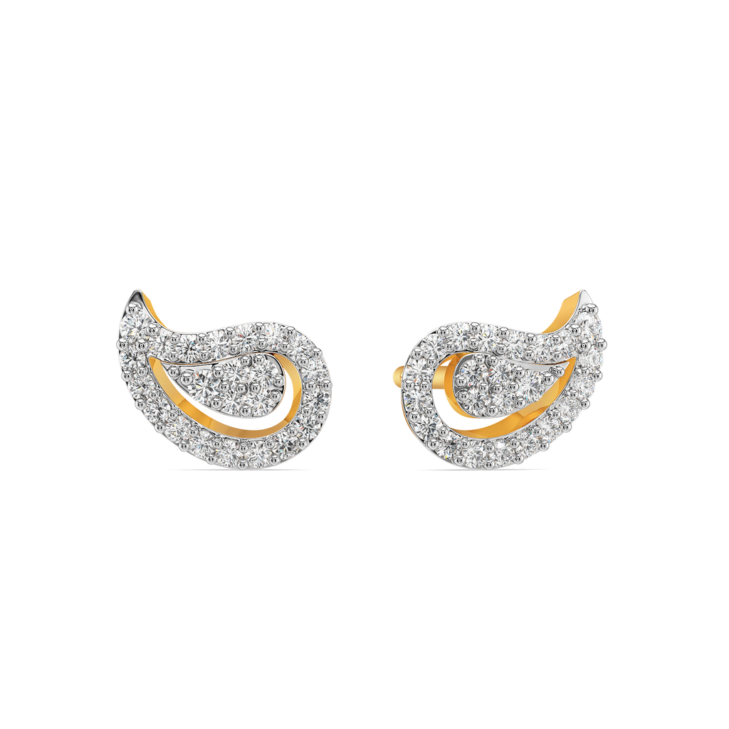 Swirling in Paisleys Diamond Earrings