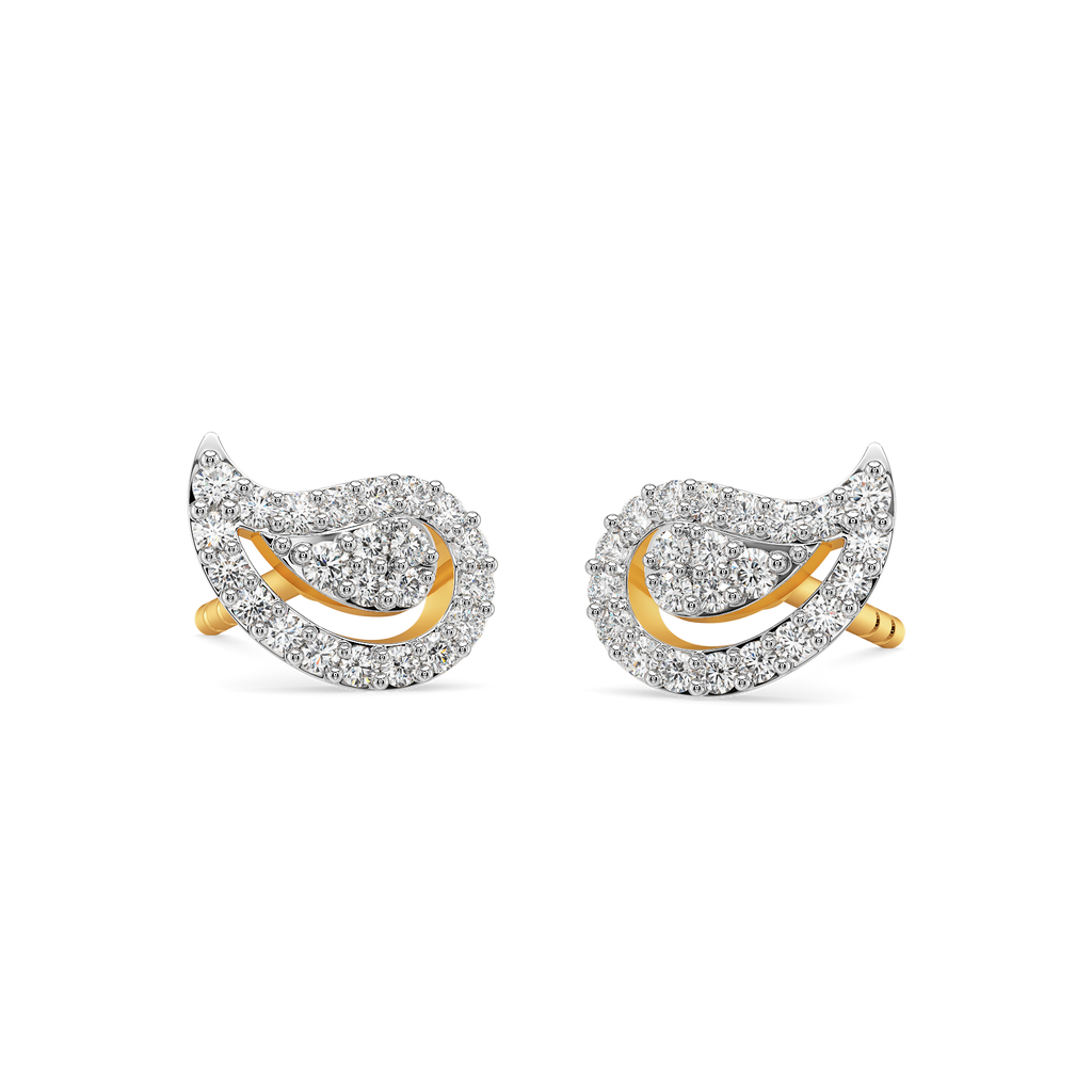 Swirling in Paisleys Diamond Earrings