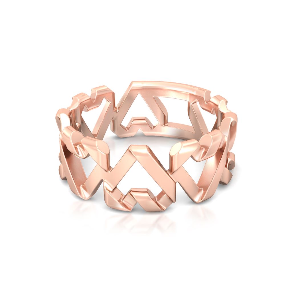 Origami Heart Gold Rings image