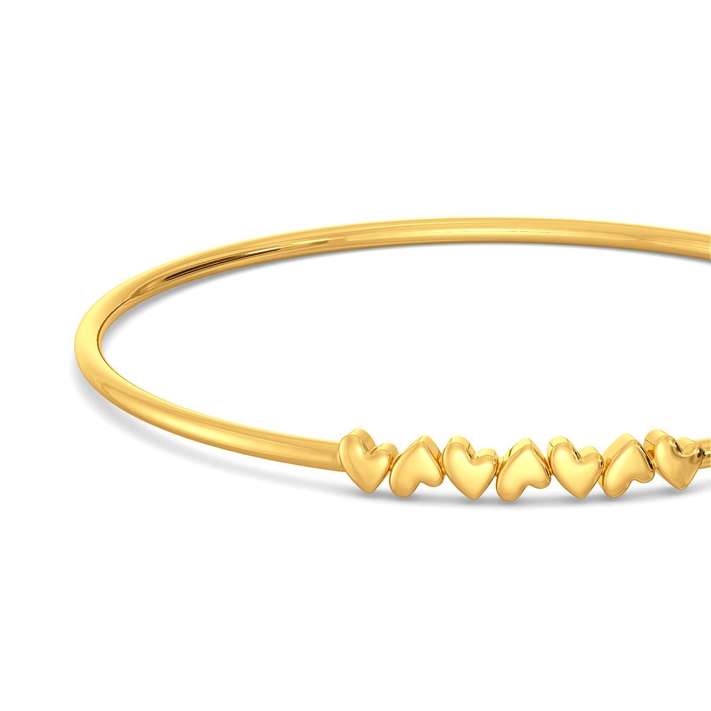Heart Uptend Gold Bangles