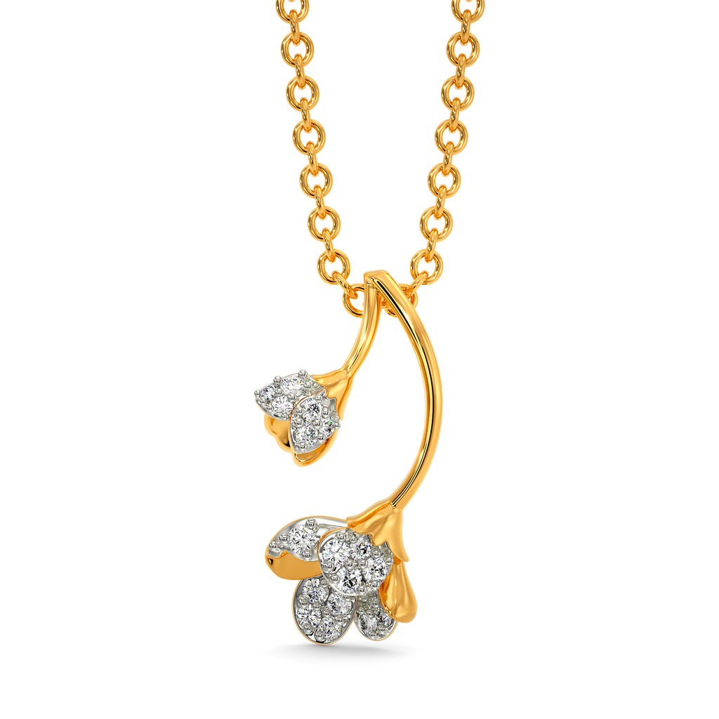 Blossom in Lilac Diamond Pendants
