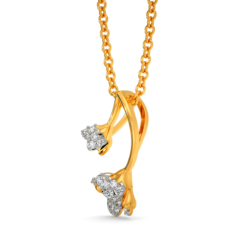 Blossom in Lilac Diamond Pendants