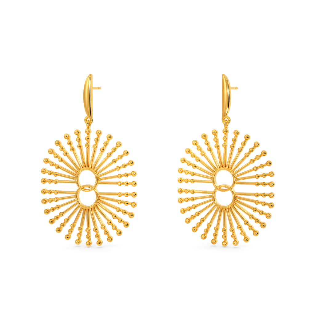 Beaded Bliss Gold Earrings