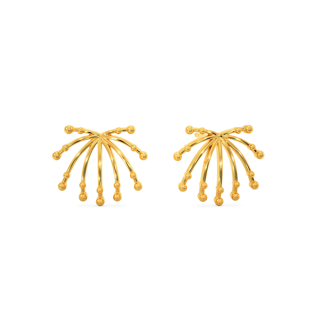 Beaded Fantasy Gold Earrings