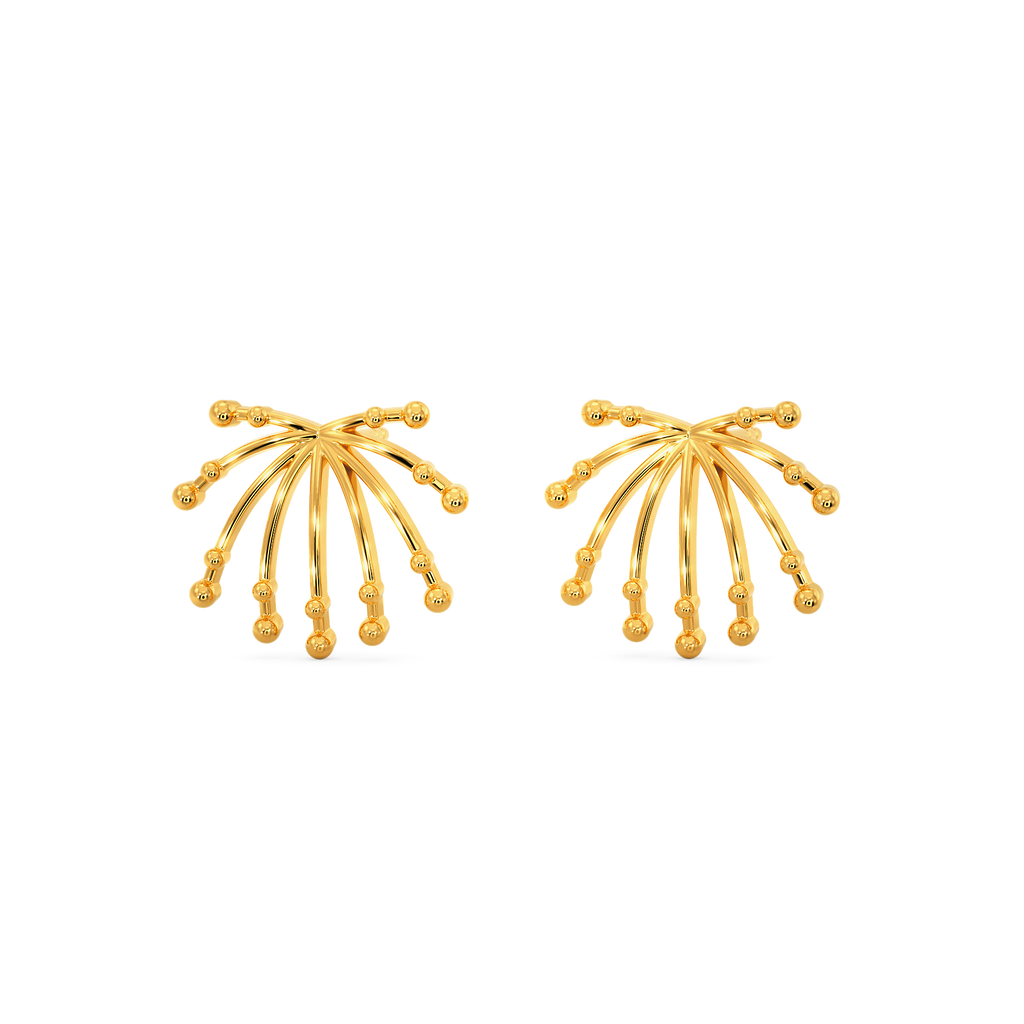Beaded Fantasy Gold Earrings