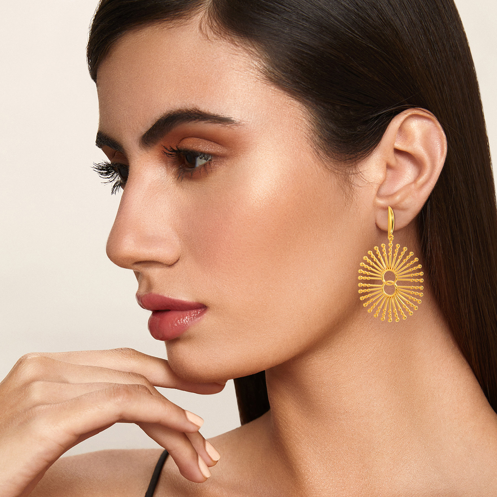 Beaded Bliss Gold Earrings