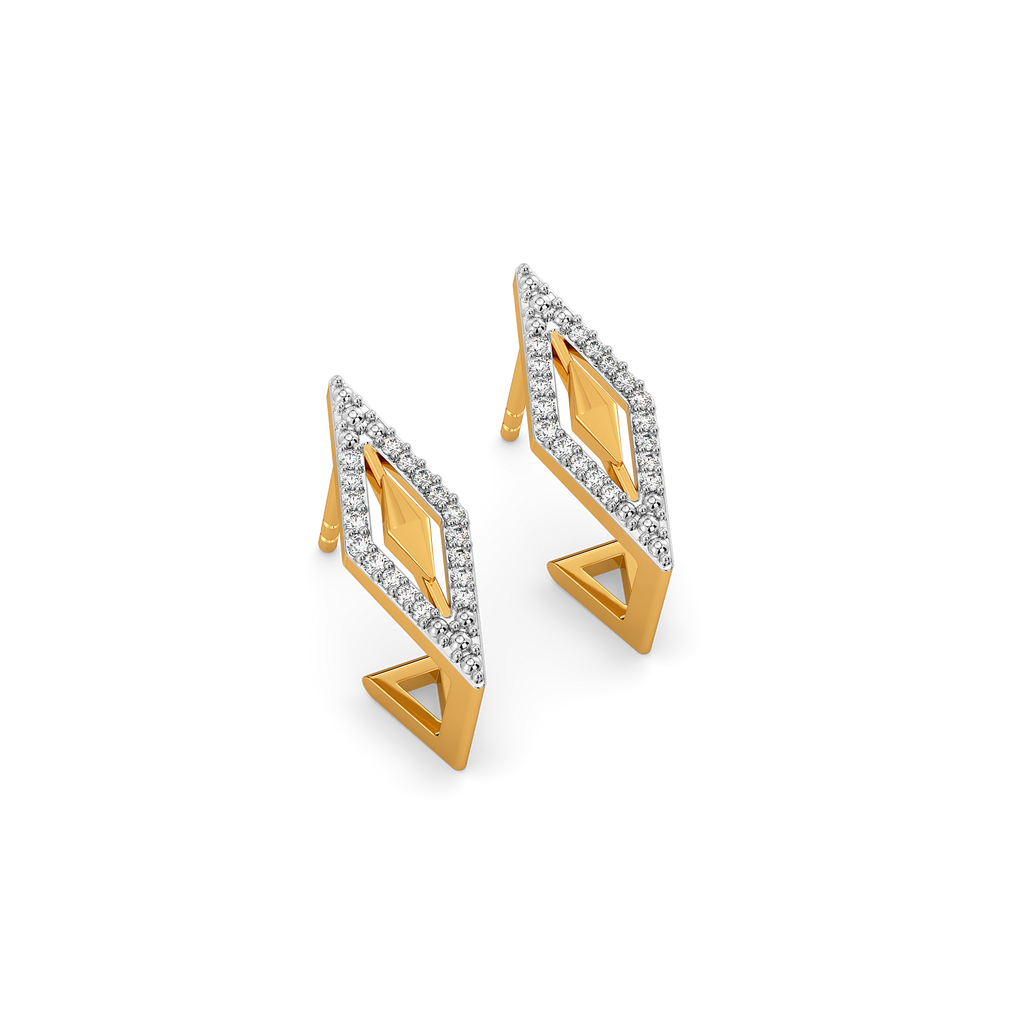 Modern Stripes Diamond Earrings