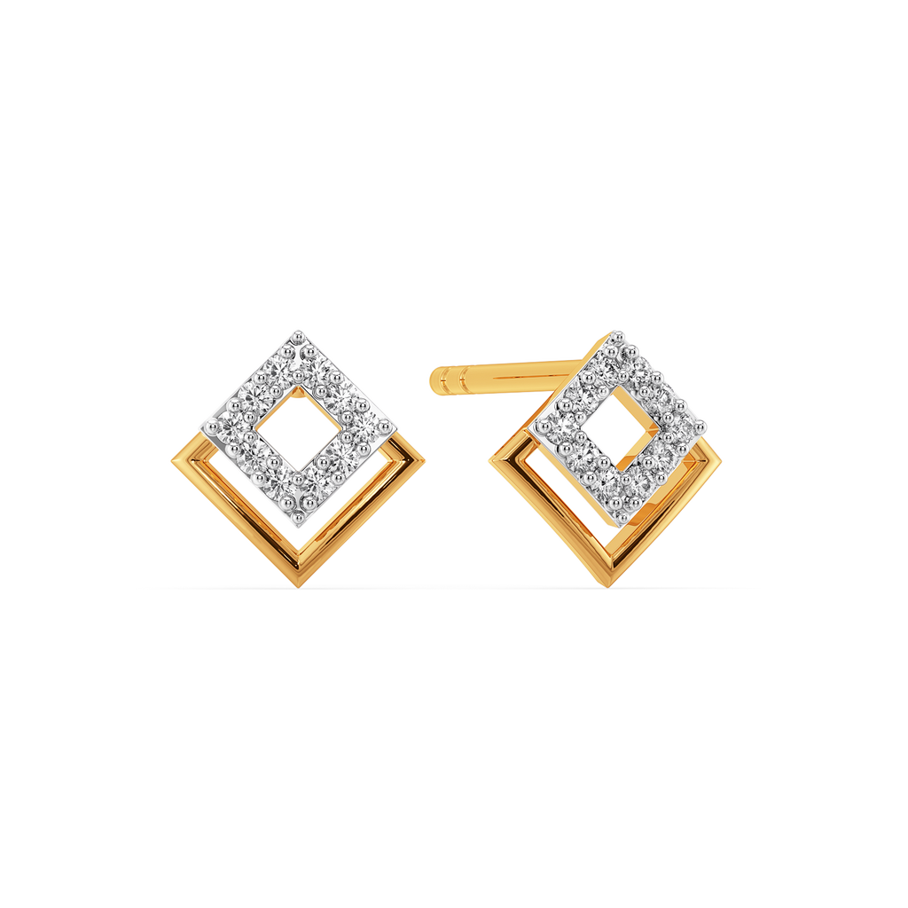 Fine Stripes Diamond Earrings