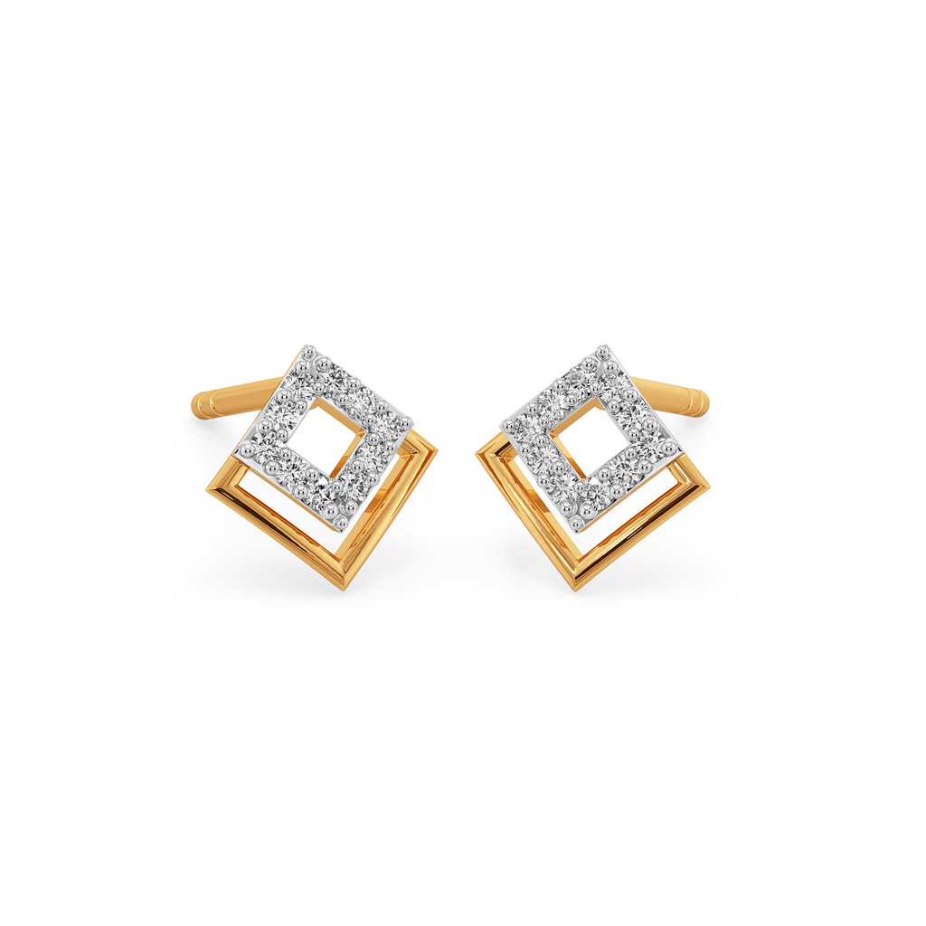 Fine Stripes Diamond Earrings