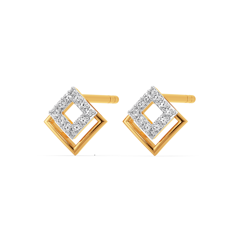 Fine Stripes Diamond Earrings