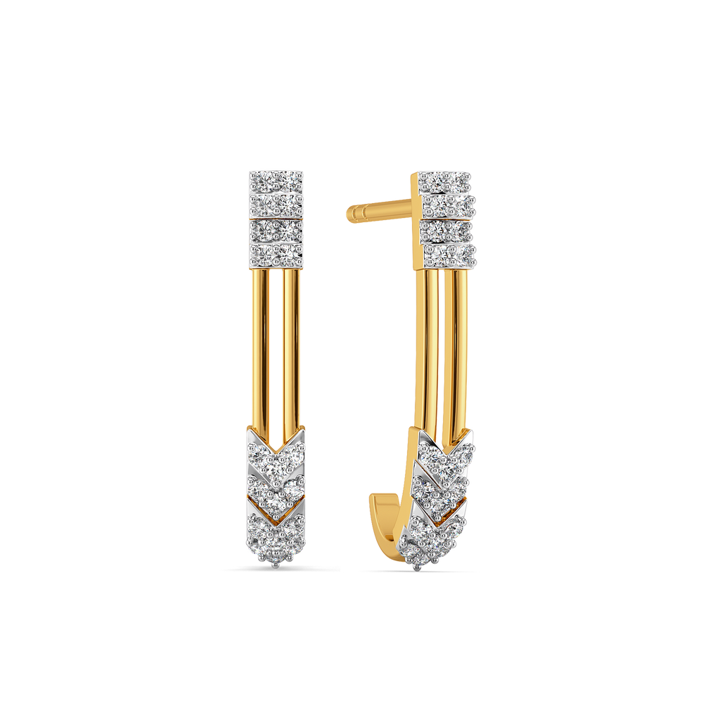 Stripe Bling Diamond Earrings